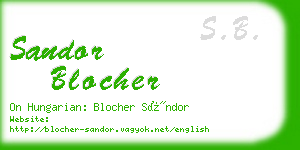 sandor blocher business card